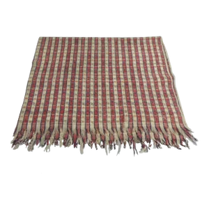 Antique Kashmir Woven Table Topper With Fringes