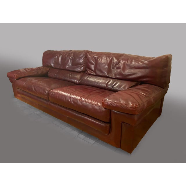 Cognac Leather Living Room Set from Roche Bobois, 1990s, Set of 5 For Sale - Image 9 of 11