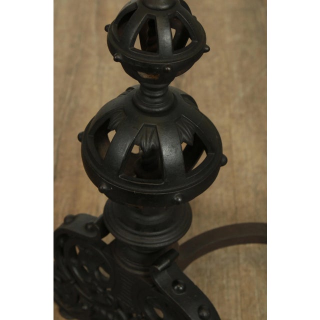 Bradley & Hubbard Antique Cast Iron Andirons # 9518 - A Pair For Sale - Image 10 of 13