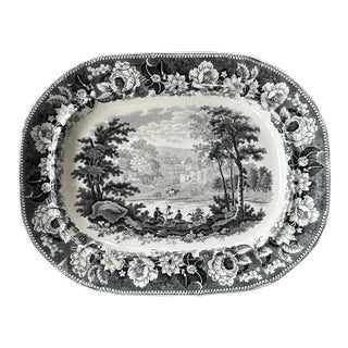 Antique Platter of Rievaulx Abbey Yorkshire by Enoch Wood - Mid 1800s. For Sale