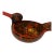 Vintage Russian Khokhloma Hand-Painted Wooden Duck Punch Bowl With 8 Spoons. For Sale