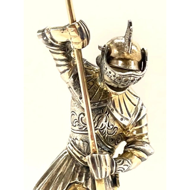 Early 20th Century Sterling, Bone, & Semi-Precious Gems Figure of 'St. George & Dragon' For Sale In West Palm - Image 6 of 13