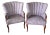 1960s-70s Grey-Blue Channel Tuft Armchairs W/ Nailhead Detail For Sale