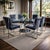 Set of Six 1980s Chrome Cantilever Dining Chairs in Gray Velvet For Sale - Image 10 of 13