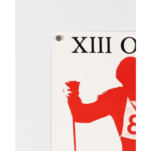 White Lake Placid Ski Cross Olympic Poster, 1980s For Sale - Image 8 of 9