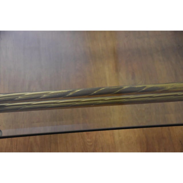 1970s Brass & Glass Modern Labarge Square Coffee Table For Sale - Image 5 of 10