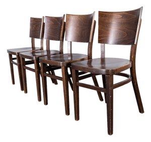 Deep Back Dining Chairs in Dark Walnut from Ton, 1970s, Set of 4