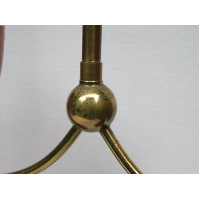 Italian Brass & Brown-Orange Aluminum Diabolo Pendant, 1950s For Sale - Image 12 of 18