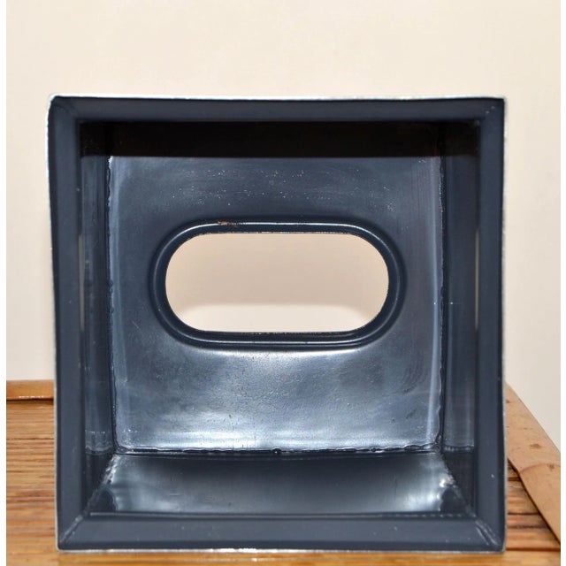 Vintage Capiz Shell Nickel Tissue Box Holder Boutique Box Tissue Paper Holder For Sale - Image 11 of 12