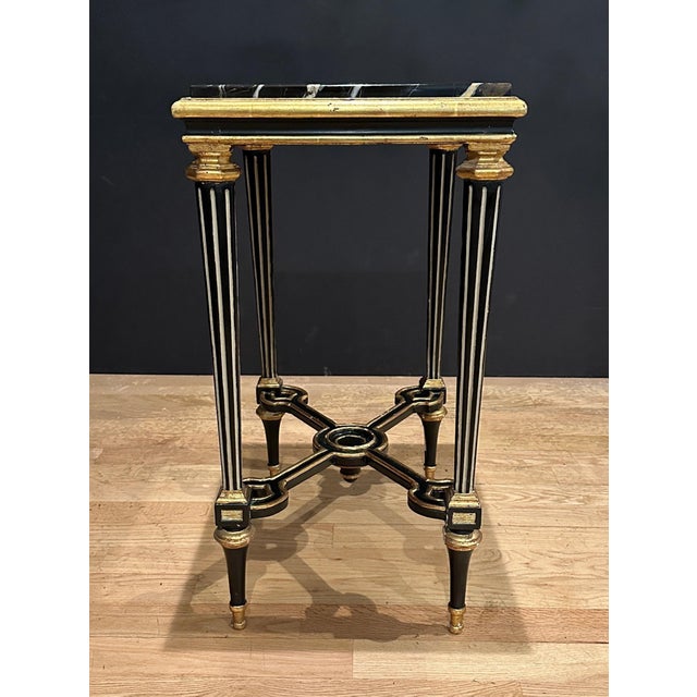 Mid 20th Century Louis XVI Style Giltwood and Marble Side Table For Sale - Image 5 of 7