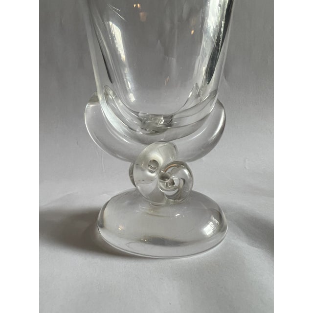 Modern 1950s Steuben George Thompson Twist Stem or Snail Form Art Glass Vase For Sale - Image 3 of 7