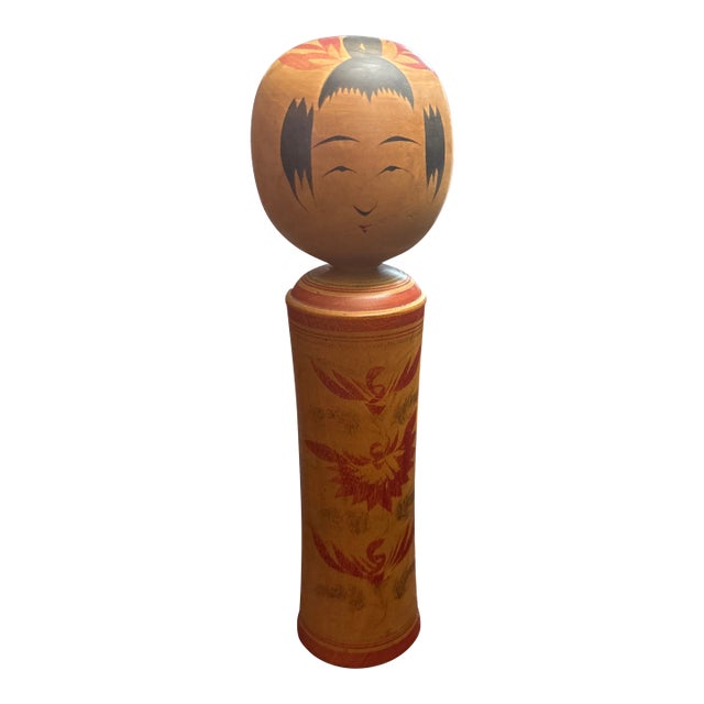 Antique Kokeshi Doll 12 1/4" Signed by Takeo Takahashi For Sale