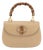 Gucci Bamboo 1947 Vintage Beige Leather Turn-Lock Top Handle Shoulder Bag For Sale