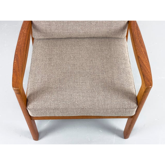 Danish Teak and Wool Senator Lounge Chair by Ole Wanscher for P. Jeppesen, 1980s For Sale - Image 10 of 18