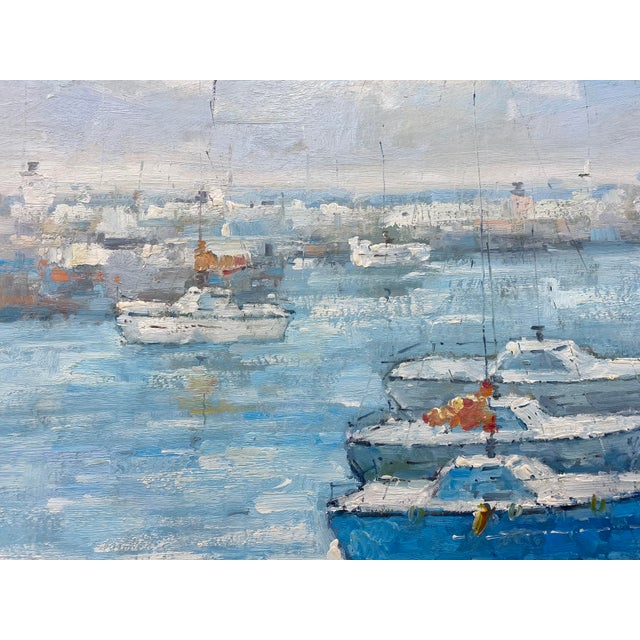 Contemporary Impressionist Style Nautical Oil Painting, 36" X 48" For Sale - Image 10 of 11