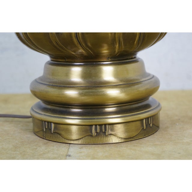 Metal Vintage Brass Hollywood Regency Baluster Oil Lantern Table Lamp For Sale - Image 7 of 14