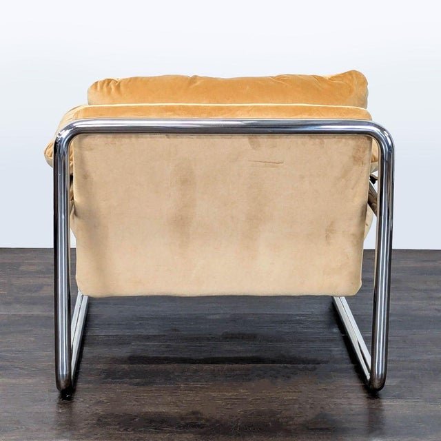 2020s West Elm Desmond Lounge Chair With Chrome Frame and Plush Cushions For Sale - Image 5 of 7