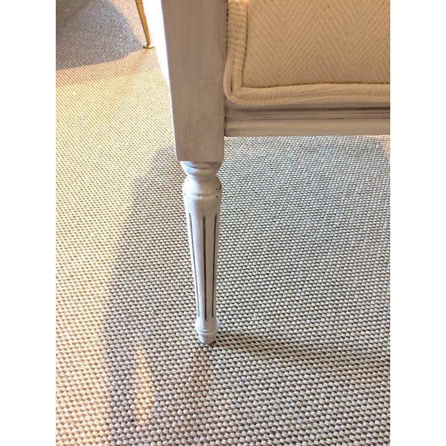 Gustavian Grey Newly Upholstered French Fauteuil Armchairs a Pair