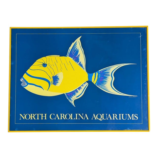 Vintage 1980s Pop Art Aquatic Serigraph Framed For Sale
