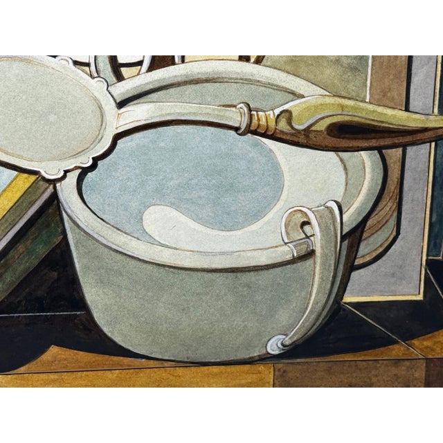Edward Carter Preston British Modernist Cubist Still Life Watercolour, Circa 1925 For Sale - Image 17 of 18