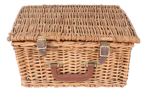 Vintage Wicker Hinged Picnic Basket