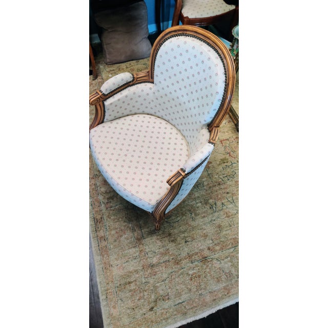 Antique Carved Walnut French Style, Bergere Chair For Sale - Image 4 of 12