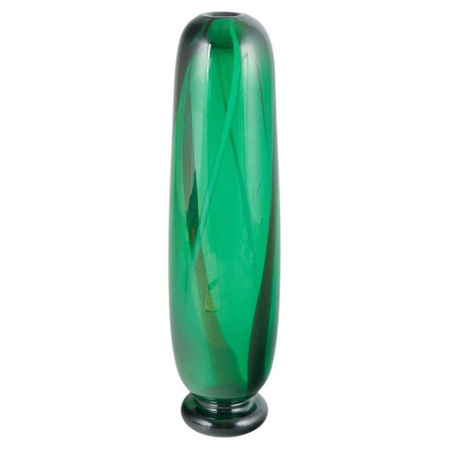 1970s Scandinavian Art Glass Vase in Blue and Green Tones, 1970s For Sale - Image 5 of 5