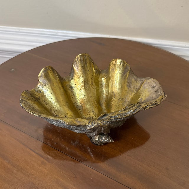 Vintage Bronze Clam Shell Bowl For Sale - Image 4 of 9