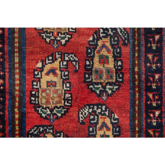 1930s 1930s Persian Bakhtiari Blue, Red and Yellow Runner Fragment For Sale - Image 5 of 5