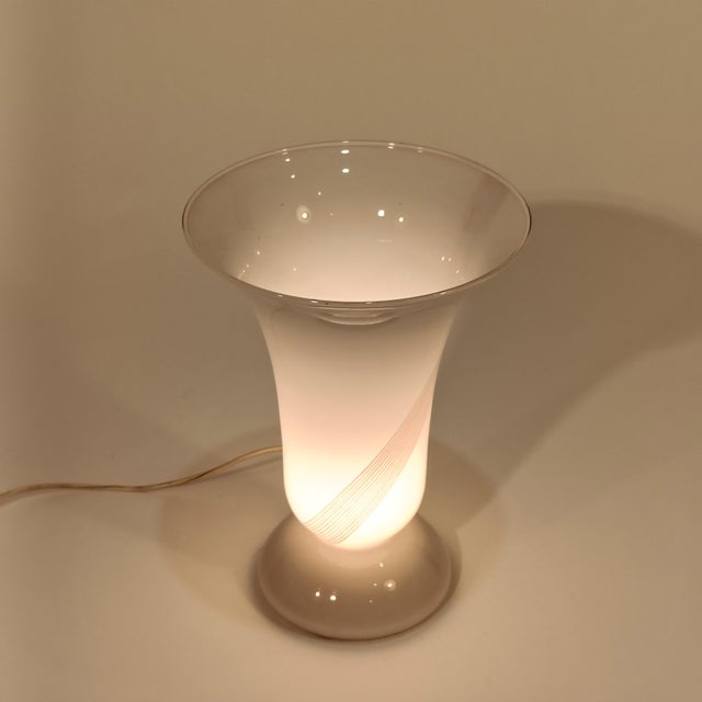 Italian Murano Glass Table Lamp from Venini, 1970s For Sale - Image 10 of 14