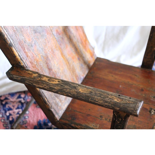 1940s Hand Carved and Handmade Rustic Rocker For Sale - Image 9 of 18