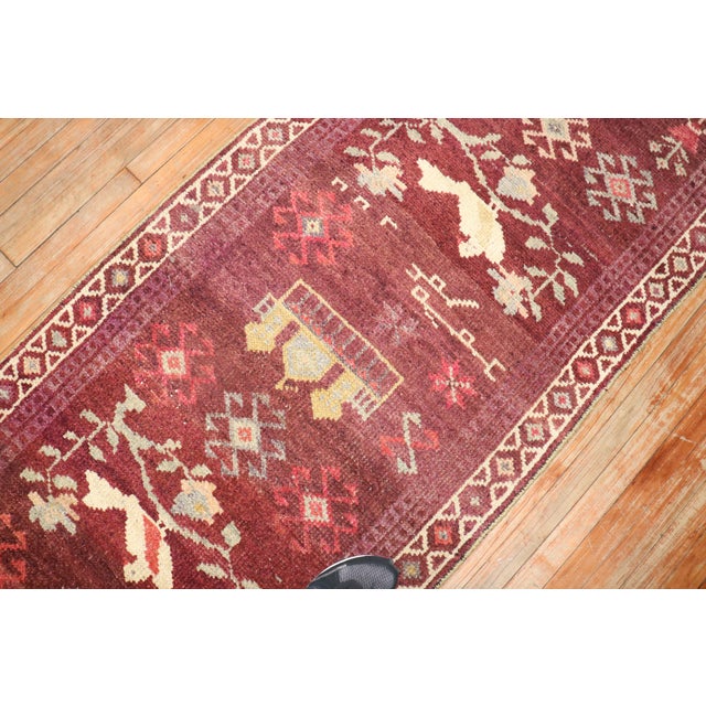 Textile Pigeon Vintage Turkish Anatolian Runner - 3'1" x 11'3" For Sale - Image 7 of 18