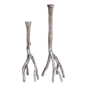 Micheal Aram Candlesticks Branch Motif- a Pair