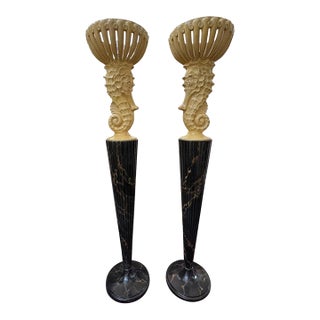 1940s French Serge Roche Attributed Seahorse Torchieres - a Pair For Sale