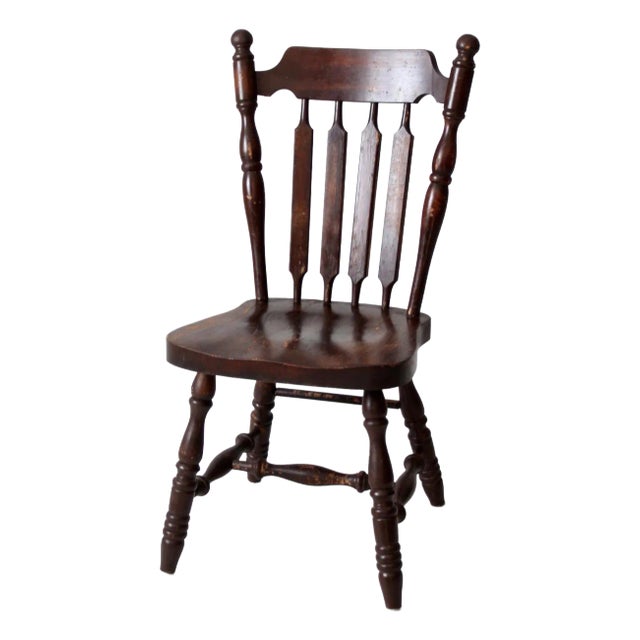 Vintage Old Tavern Style Dining Chair For Sale