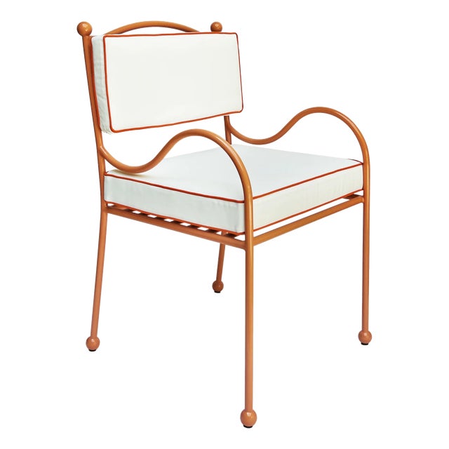 Panarea Armchair in White and Orange Striped Upholstery by Ceraudo, 2010s For Sale