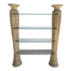 Late 20th Century Neoclassical Revival Faux Stone 4-Tier Column Shelves