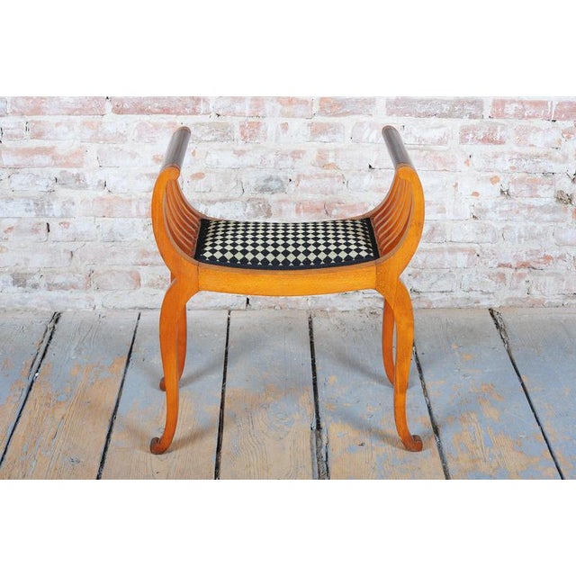 Vintage Art Deco Stool in Beech, France, 1920s For Sale - Image 10 of 13