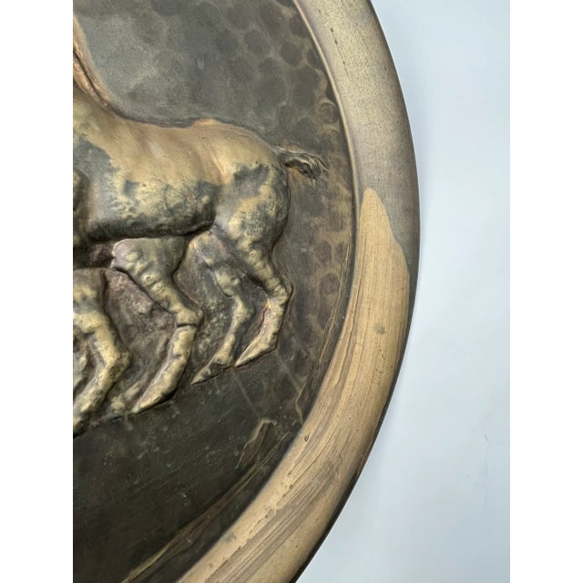 Large Antique Copper Plate with Horse Relief, 1890s For Sale - Image 5 of 13