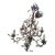 Late 20th Century Tuscan Wrought Iron Branch Chandelier With Crystal Leaves & Teardrops For Sale