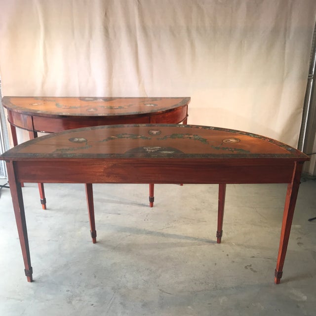 1920s Americana Satin Wood Handpainted Tables - a Pair For Sale - Image 12 of 13