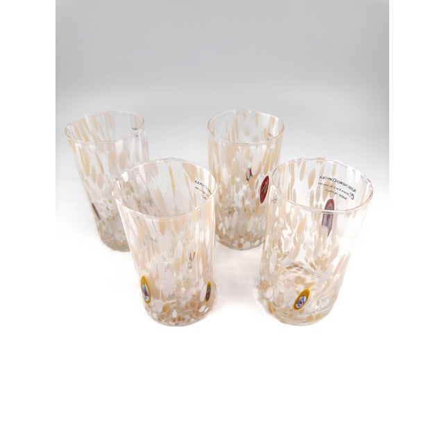 Contemporary Hand Blown Alessandro Coppola Murano Art Glass Tumblers Handcrafted in Italy - Set of 4 For Sale - Image 3 of 8