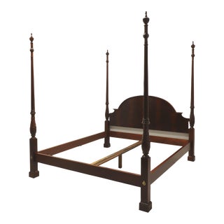 Baker Flame Mahogany Georgian Style California King Size Four Poster Bed For Sale
