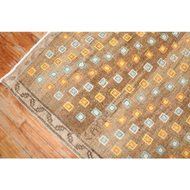 Vintage Zabihi Collection Geometric Funky Turkish Rug - 5'2" x 6'7" For Sale In New York - Image 6 of 9