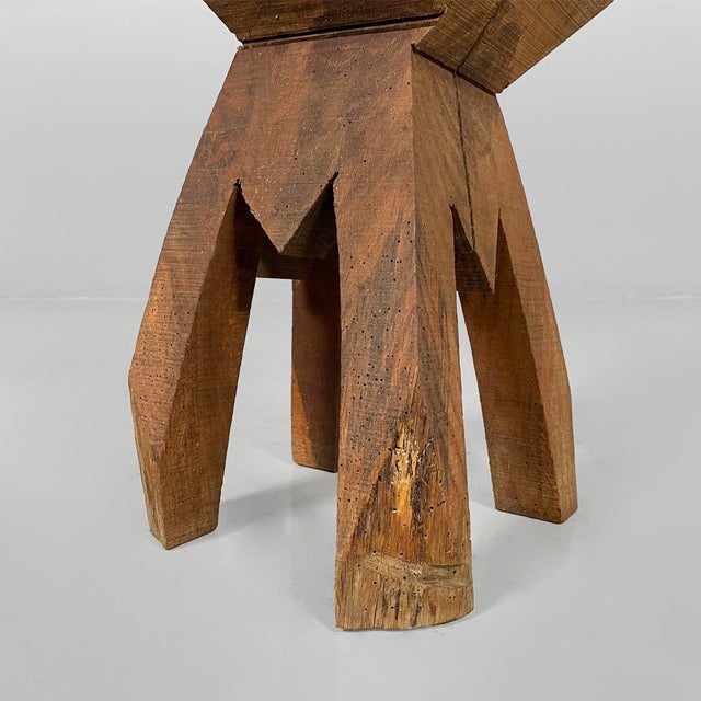 Italian Modern Square Wooden Stools, 1970s, Set of 3 For Sale - Image 17 of 18