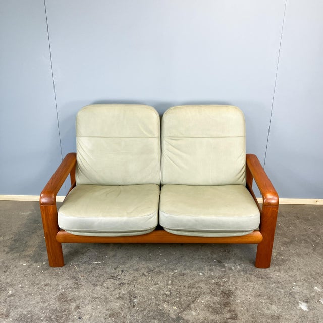 Wood Sofas and Lounge Chairs in Teak and Leather from Dyrlund, 1960s, Set of 3 For Sale - Image 7 of 15