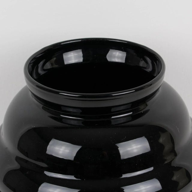 Oversized Black Opaline Glass Vase, Belgium 1950s For Sale - Image 4 of 7