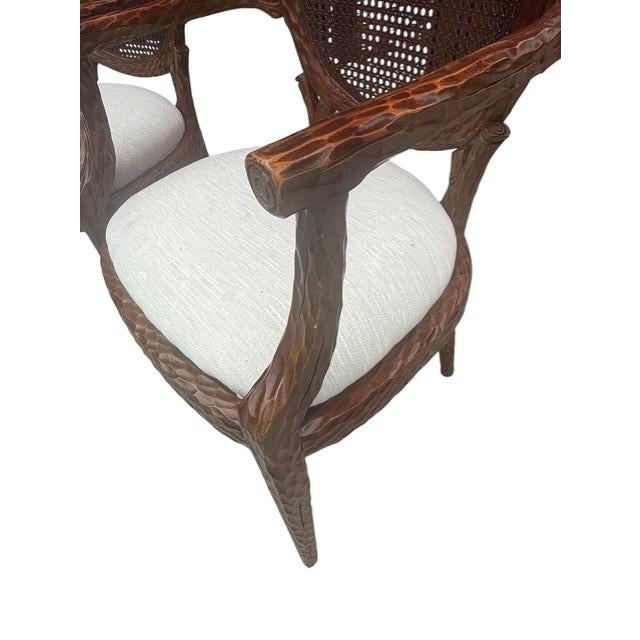 1970s Restored French Provincial Cane Back Armchairs – Pair For Sale - Image 15 of 18