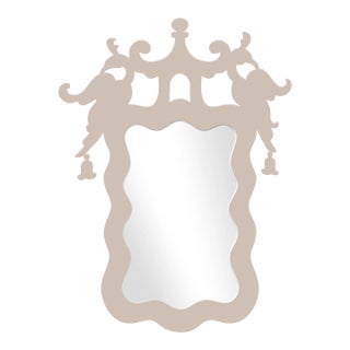 Fleur Home x Aldous Bertram Rococo Mirror in Elephant's Breath, 28x38 For Sale