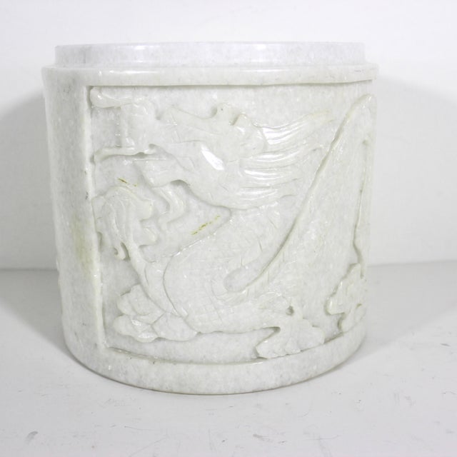 Vintage Carved Stone Dragon Planter For Sale - Image 4 of 9